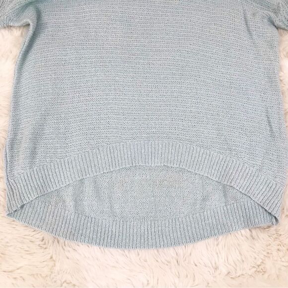 EXPRESS Light Blue Green Cutout‎ Sleeve Sweater Pastel Spring Size Small New - Picture 9 of 13